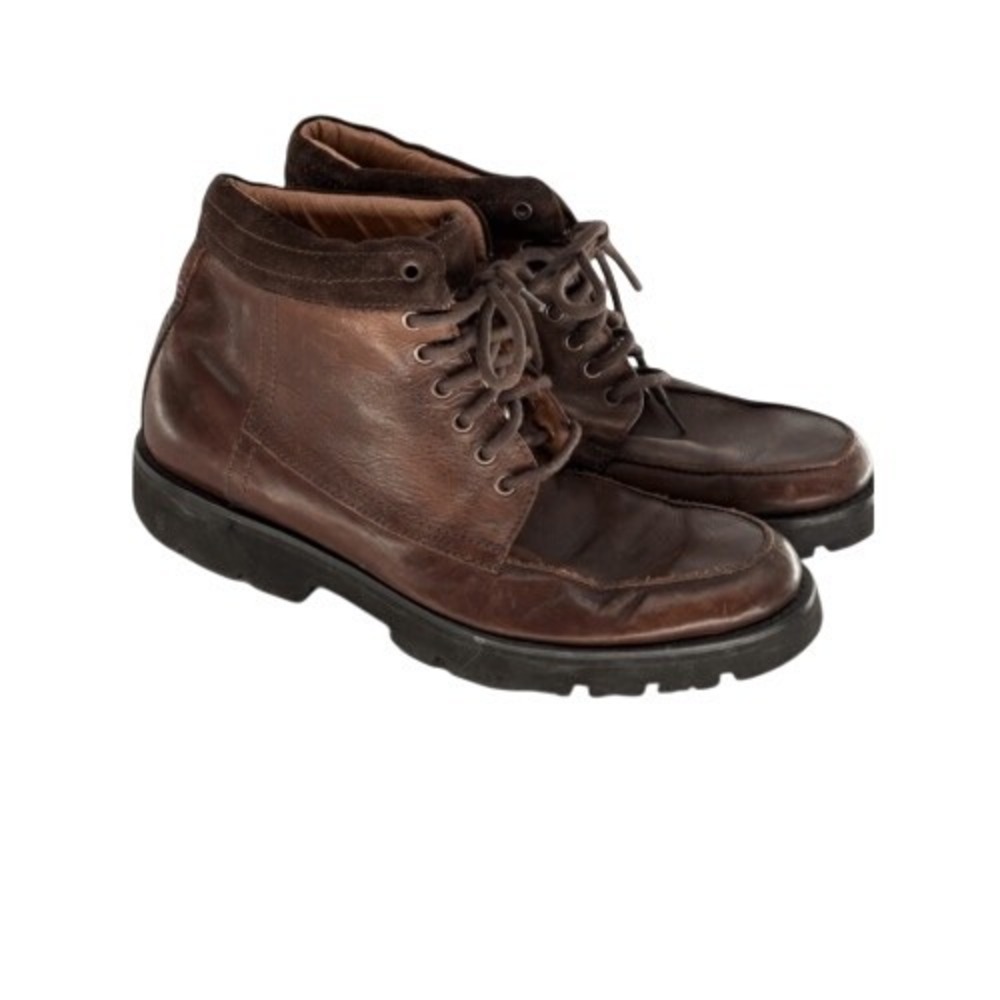 Tasso Elba‎ Boots Men Size 8.5 Brown Leather Lace Up